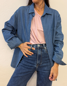 Alef Alef | אלף אלף - בגדי מעצבים | עליונית ג'ינס ללא סגירה | SAMPLE