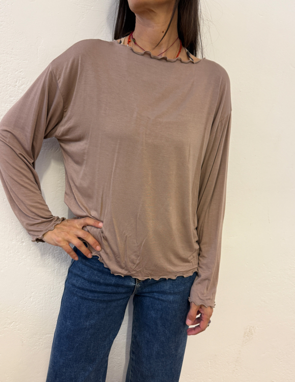 Alef Alef | אלף אלף - בגדי מעצבים | חולצת כותנה מוקה | SAMPLE