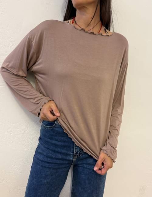 Alef Alef | אלף אלף - בגדי מעצבים | חולצת כותנה מוקה | SAMPLE