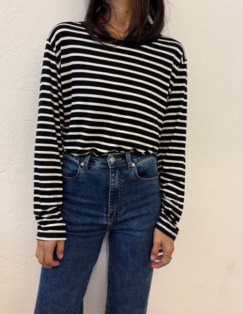 Alef Alef | אלף אלף - בגדי מעצבים | חולצת פסים שחור לבן | SAMPLE