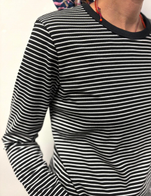 Alef Alef | אלף אלף - בגדי מעצבים | חולצת בייסיק פסים ארוכה | SAMPLE