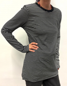 Alef Alef | אלף אלף - בגדי מעצבים | חולצת בייסיק פסים ארוכה | SAMPLE