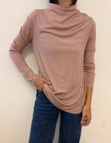 Alef Alef | אלף אלף - בגדי מעצבים | חולצת גולף נמוך ורוד פודרה | SAMPLE