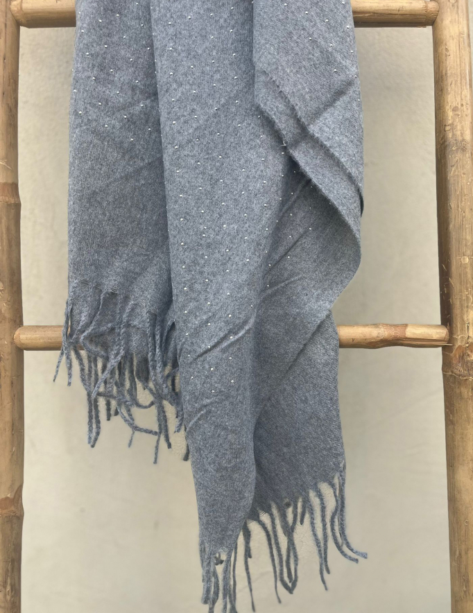 Alef Alef | אלף אלף - בגדי מעצבים | צעיף אפור נקודות