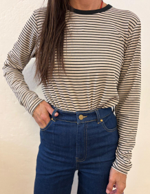 Alef Alef | אלף אלף - בגדי מעצבים | NO.56 טי שירט אפור פס שחור