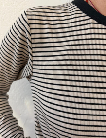 Alef Alef | אלף אלף - בגדי מעצבים | NO.56 טי שירט אפור פס שחור