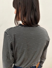 Alef Alef | אלף אלף - בגדי מעצבים | NO.56 טי שירט שחור פס לבן