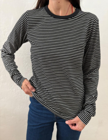 Alef Alef | אלף אלף - בגדי מעצבים | NO.56 טי שירט שחור פס לבן