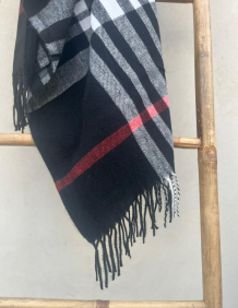 Alef Alef | אלף אלף - בגדי מעצבים | צעיף משבצות שחור