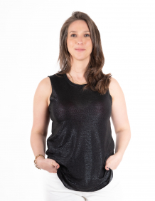 Alef Alef | אלף אלף - בגדי מעצבים | גופיית DAWN שחור מבריק