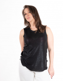 Alef Alef | אלף אלף - בגדי מעצבים | גופיית DAWN שחור מבריק