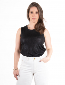 Alef Alef | אלף אלף - בגדי מעצבים | גופיית DAWN שחור מבריק