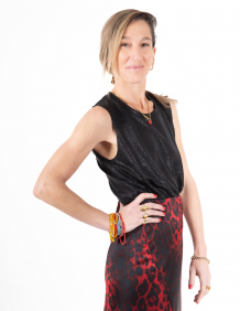 Alef Alef | אלף אלף - בגדי מעצבים | גופיית DAWN שחור מבריק