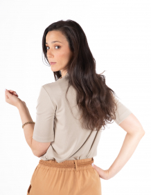 Alef Alef | אלף אלף - בגדי מעצבים | NO.8A חולצת חצי גולף אבן Alef Alef | אלף אלף - בגדי מעצבים | NO.8A חולצת חצי גולף אבן