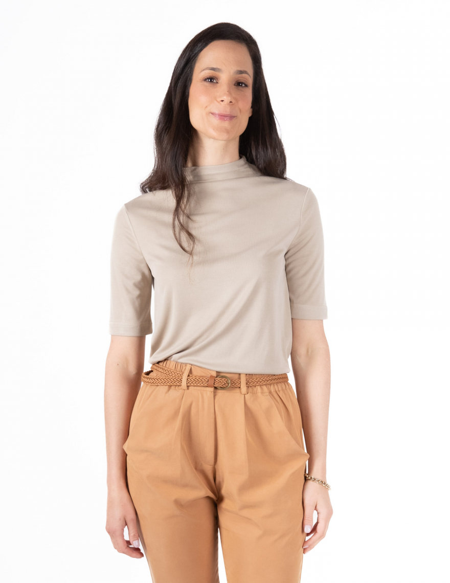 Alef Alef | אלף אלף - בגדי מעצבים | NO.8A חולצת חצי גולף אבן Alef Alef | אלף אלף - בגדי מעצבים | NO.8A חולצת חצי גולף אבן