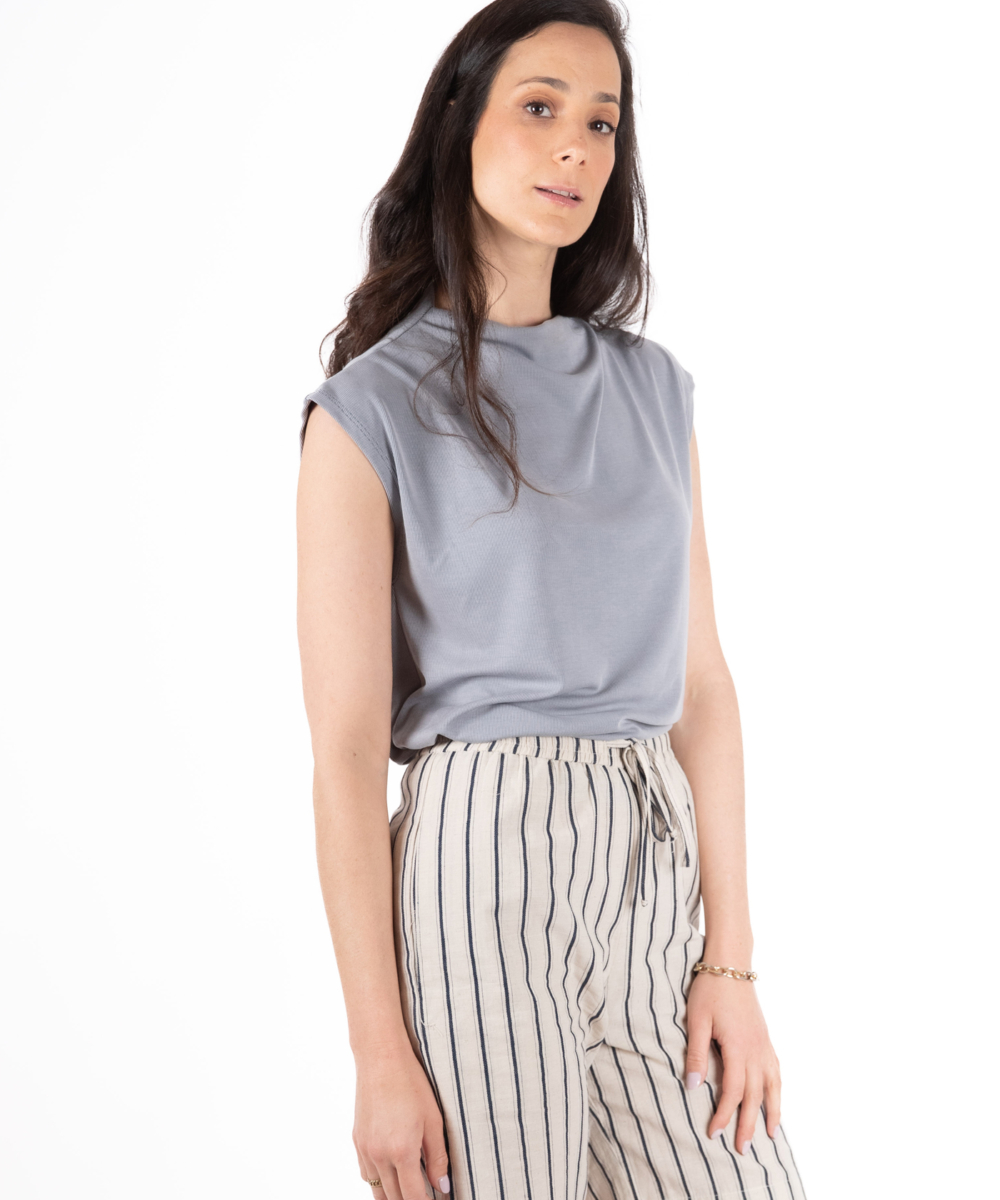 NO.39 גופיית רבידה אפור בהיר