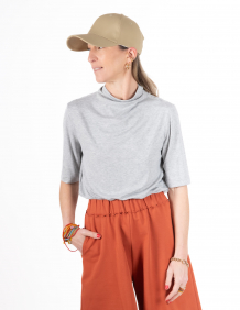 Alef Alef | אלף אלף - בגדי מעצבים | NO.8A חולצת חצי גולף אפור חלק