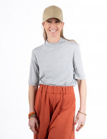 Alef Alef | אלף אלף - בגדי מעצבים | NO.8A חולצת חצי גולף אפור חלק