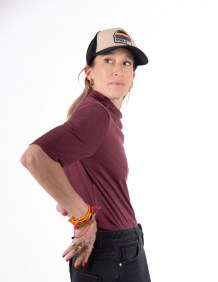 Alef Alef | אלף אלף - בגדי מעצבים | NO.8A חולצת חצי גולף בורדו