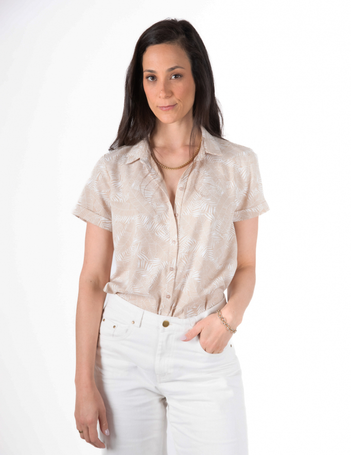 Alef Alef | אלף אלף - בגדי מעצבים | מכופתרת LUSH הדפס דקלים