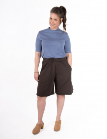 Alef Alef | אלף אלף - בגדי מעצבים | NO.23 מכנס ברמודה חום Alef Alef | אלף אלף - בגדי מעצבים | NO.23 מכנס ברמודה חום