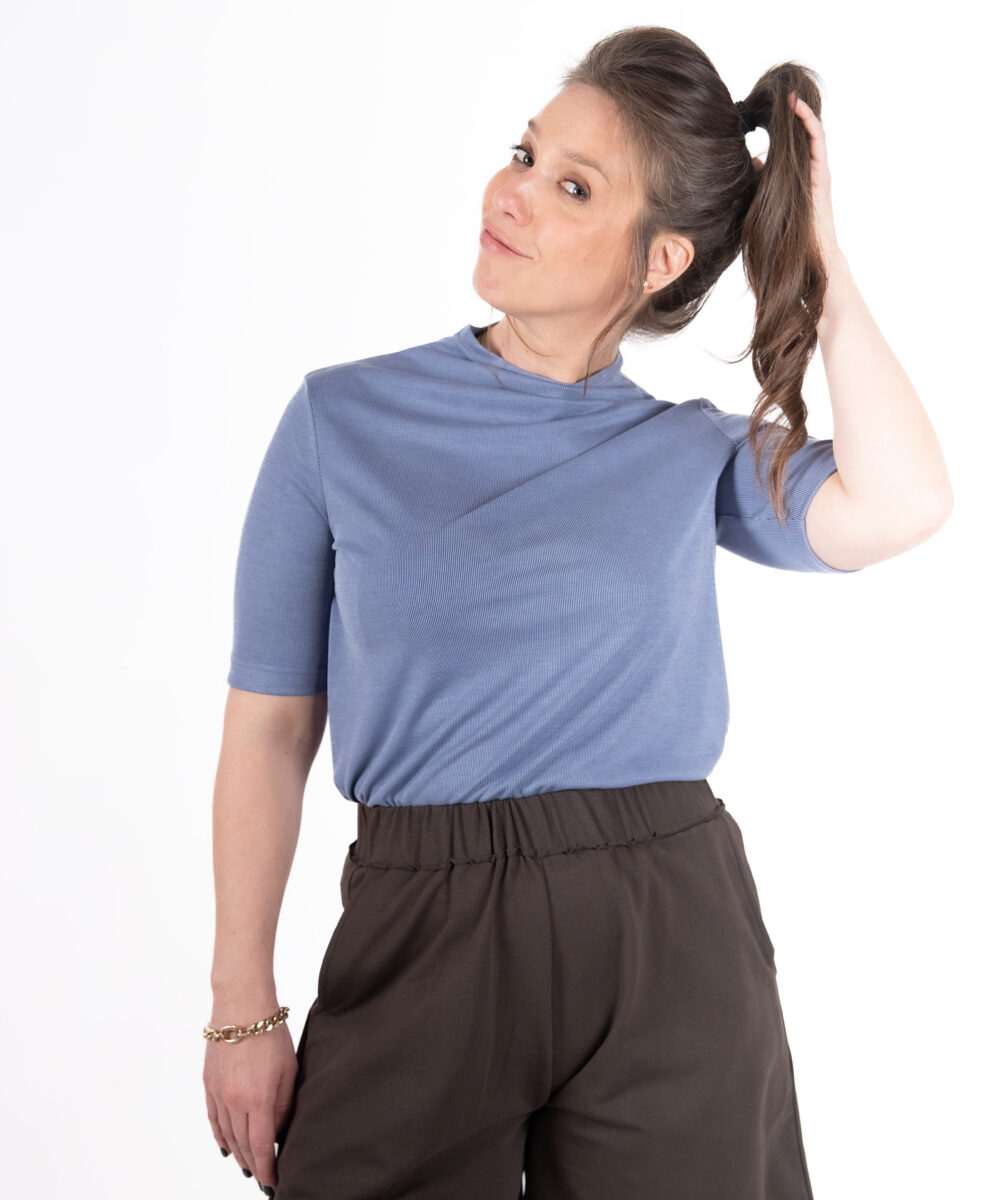 Alternative view of NO.8A חולצת חצי גולף כחול