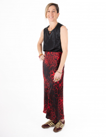 Alef Alef | אלף אלף - בגדי מעצבים | חצאית WILD מנומר אדום