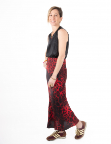 Alef Alef | אלף אלף - בגדי מעצבים | חצאית WILD מנומר אדום