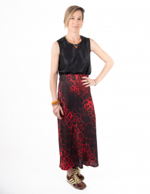 Alef Alef | אלף אלף - בגדי מעצבים | חצאית WILD מנומר אדום