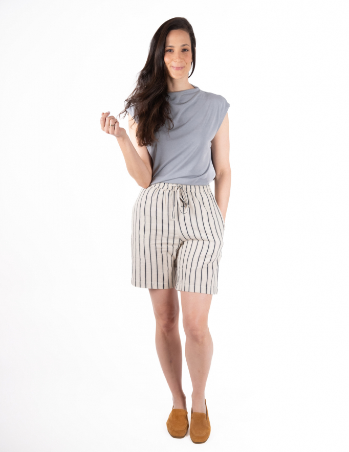 Alef Alef | אלף אלף - בגדי מעצבים | ברמודה ARISE פס נייבי