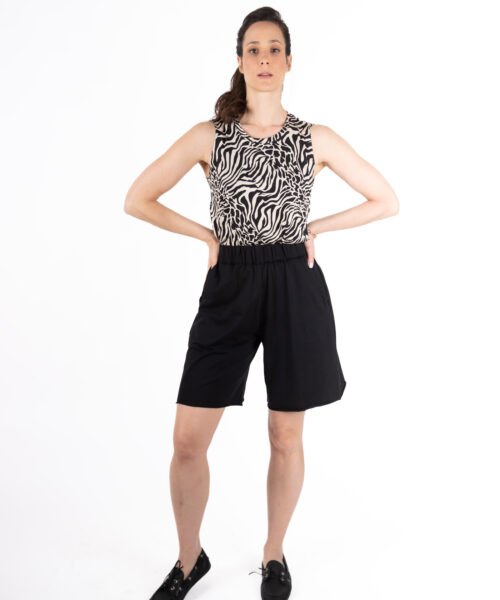 NO.23 מכנס ברמודה שחור