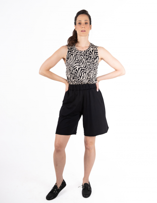 Alef Alef | אלף אלף - בגדי מעצבים | NO.23 מכנס ברמודה שחור