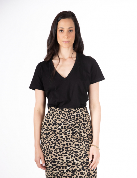 Alef Alef | אלף אלף - בגדי מעצבים | NO.17A  טי שרט וי שחור