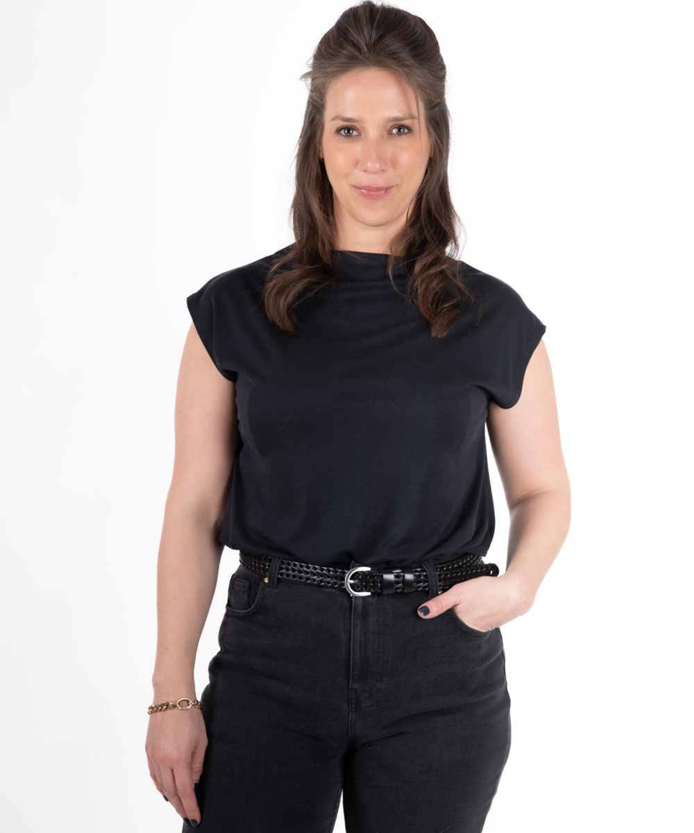 NO.39 גופיית רבידה שחור